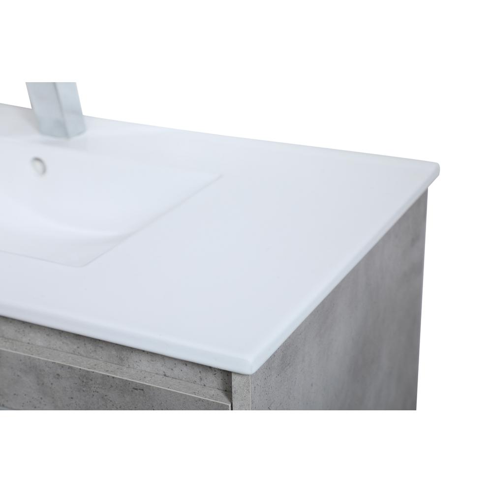 36 inch  Single Bathroom Floating Vanity in Concrete Grey. Picture 10