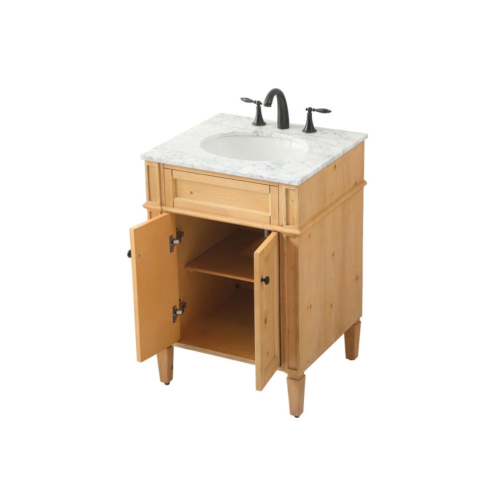 24 inch Single bathroom vanity in natural wood. Picture 9