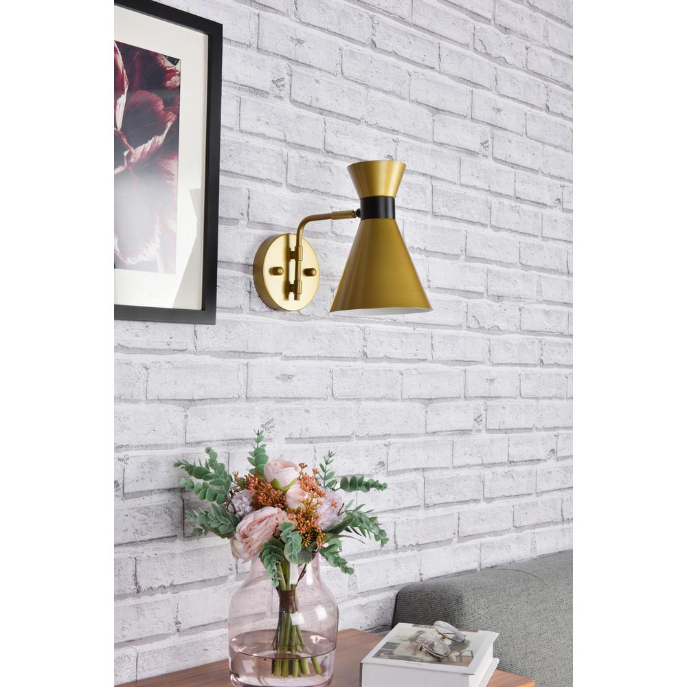 Halycon 6 inch light brass wall sconce. Picture 7