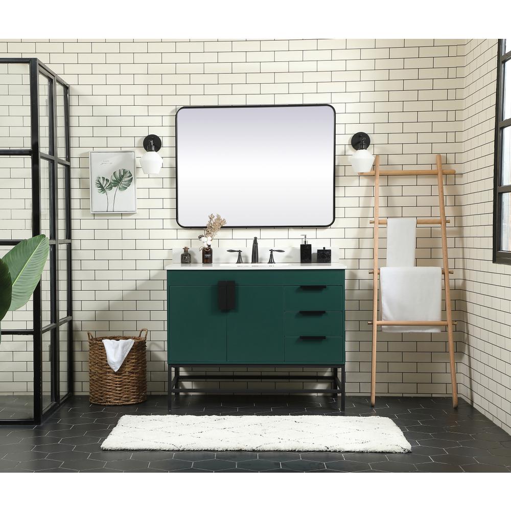 42 inch Single bathroom vanity in green with backsplash. Picture 4