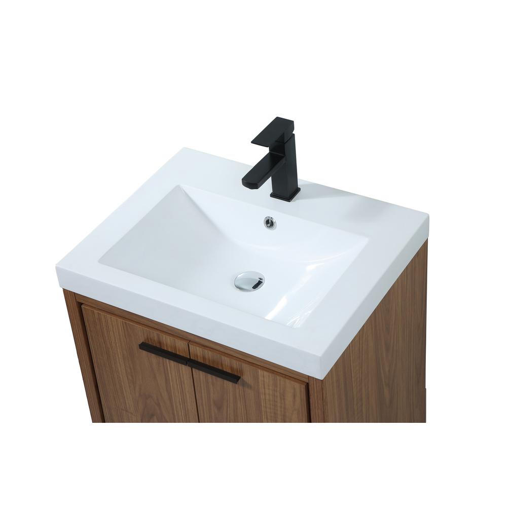 24 inch Single bathroom vanity in walnut brown. Picture 10