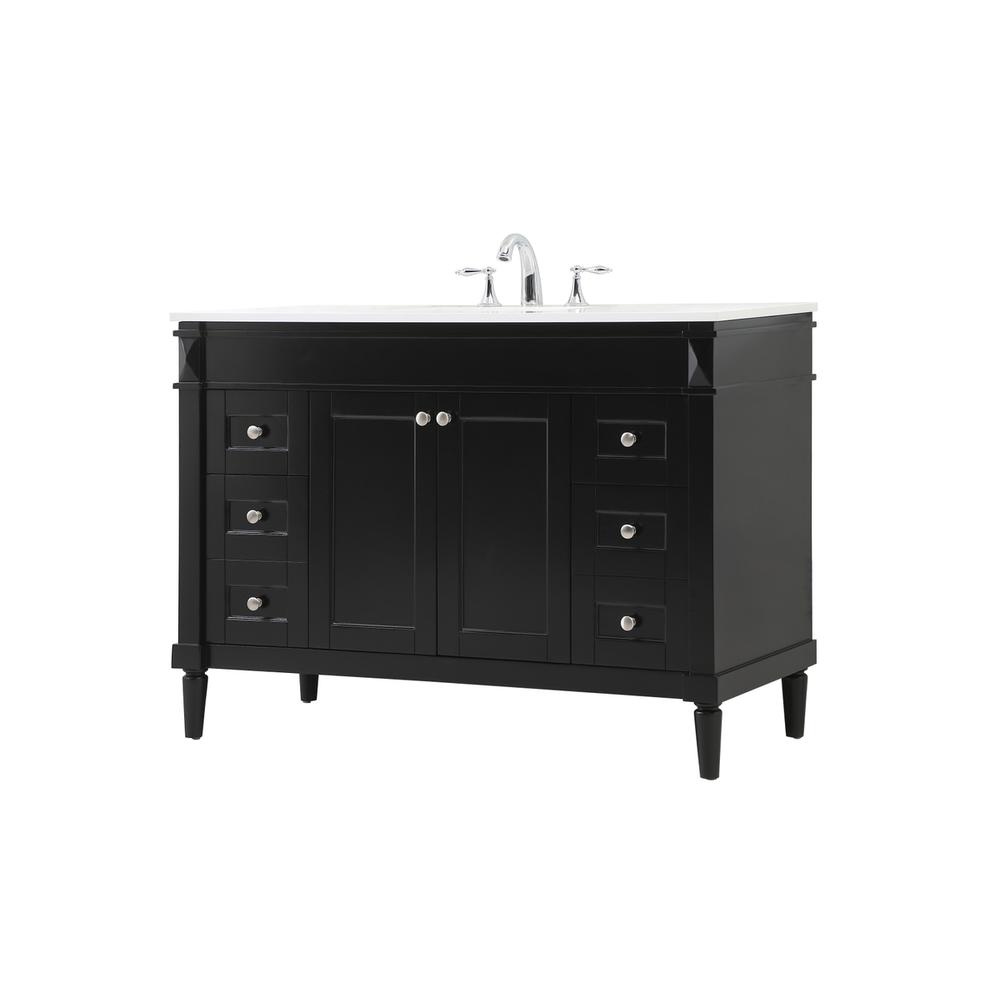 48 inch Single bathroom vanity in black. Picture 7