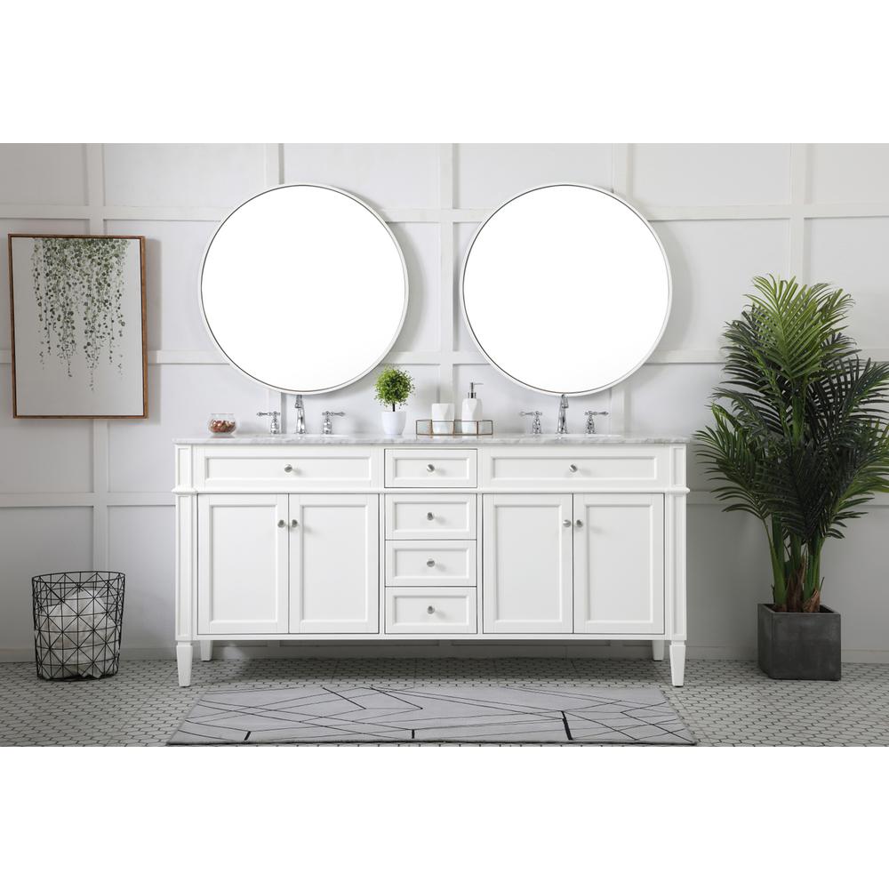 72 inch double bathroom vanity in white. Picture 4