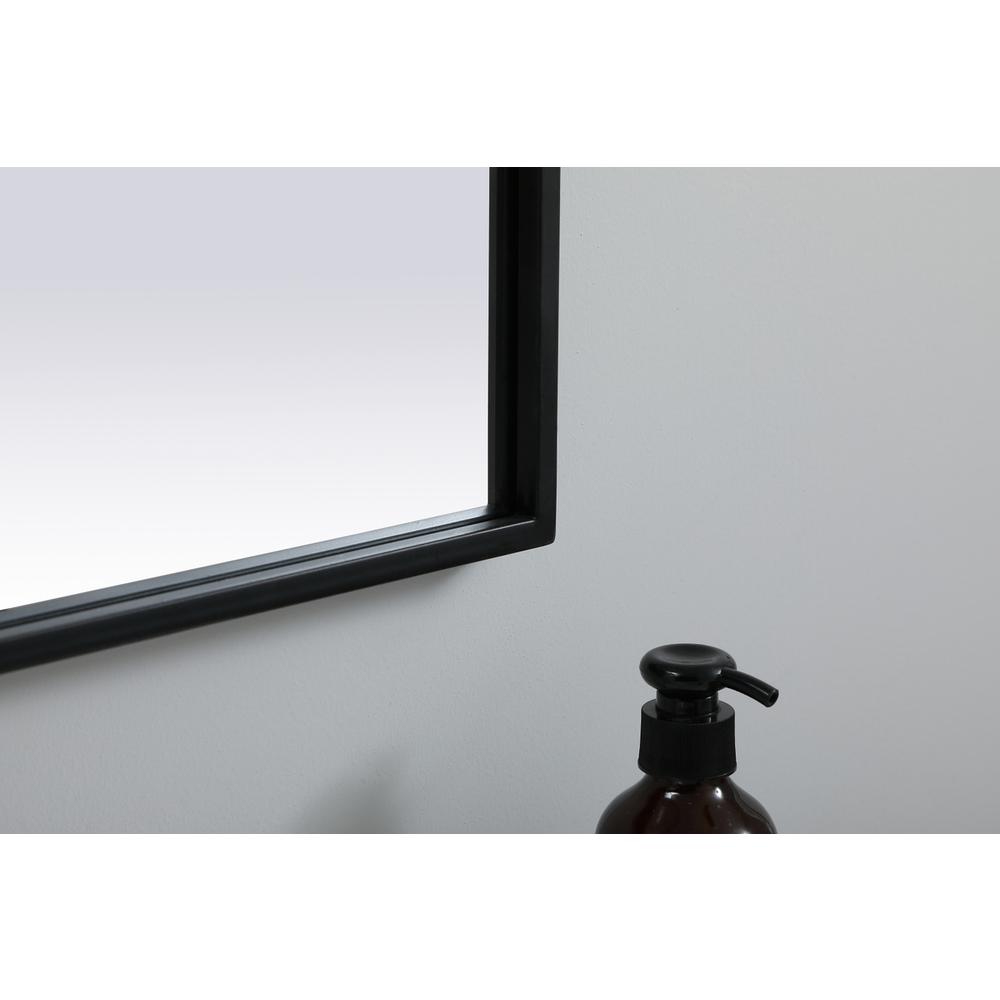 Metal Frame Arch Mirror 27x36 Inch in Black. Picture 6