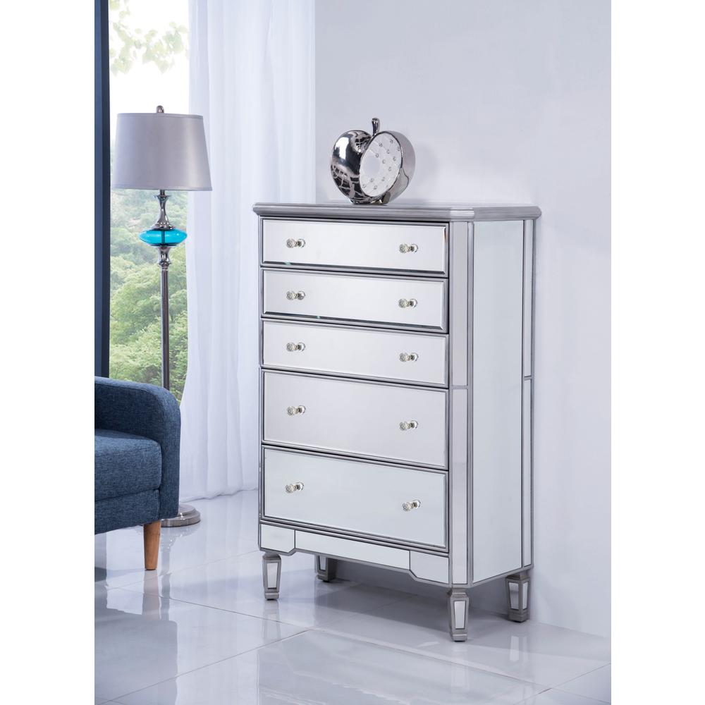 5 Drawer Cabinet 33 in. x 16 in. x 49 in. in silver paint. Picture 2