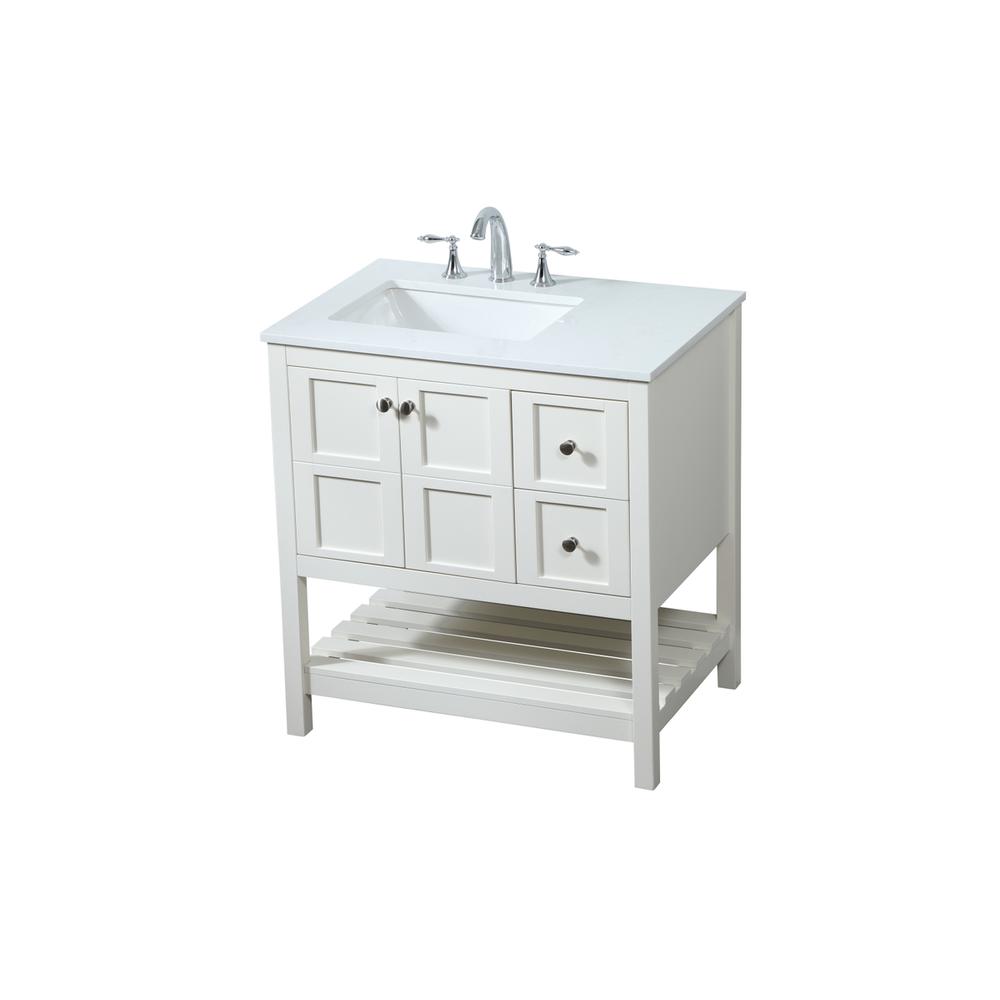 32 inch Single bathroom vanity in white. Picture 8