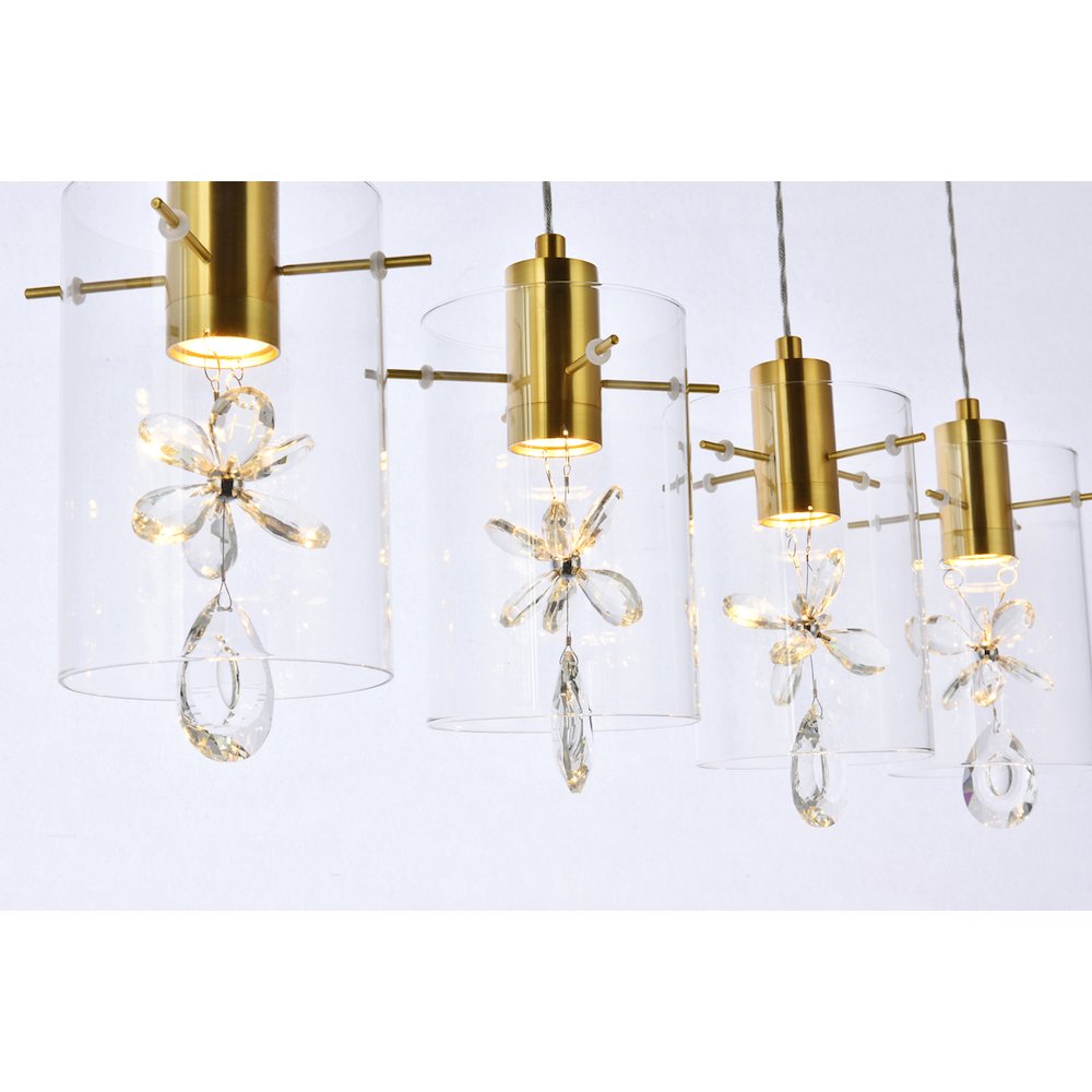 Hana 5 Lights Gold Pendant. Picture 4