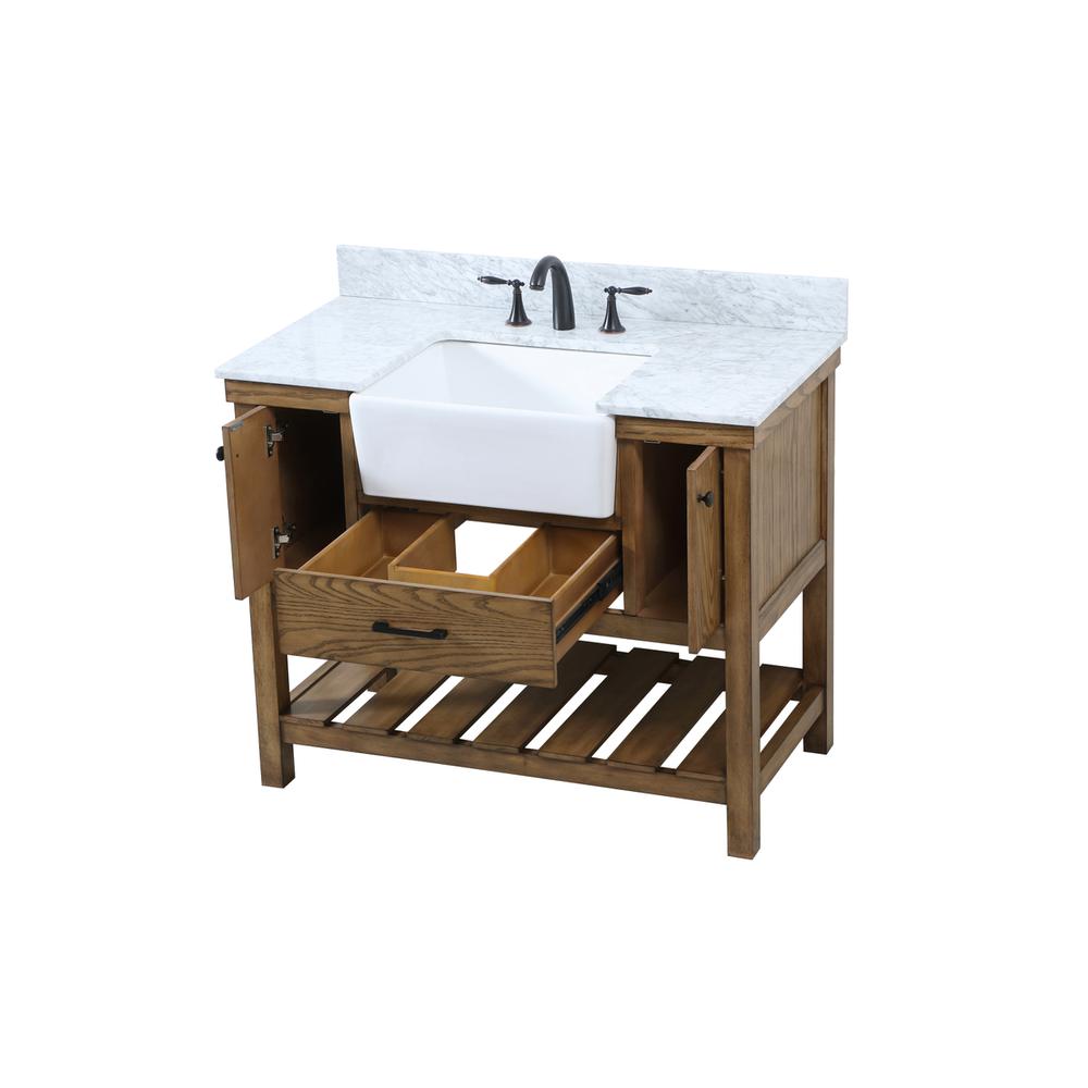 42 inch Single bathroom vanity in driftwood with backsplash. Picture 9