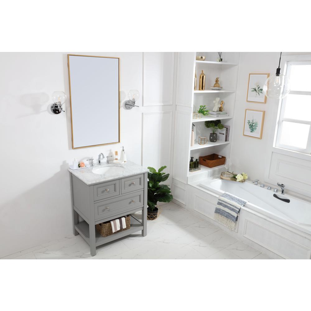 30 in. Single bathroom vanity set in Grey. Picture 10