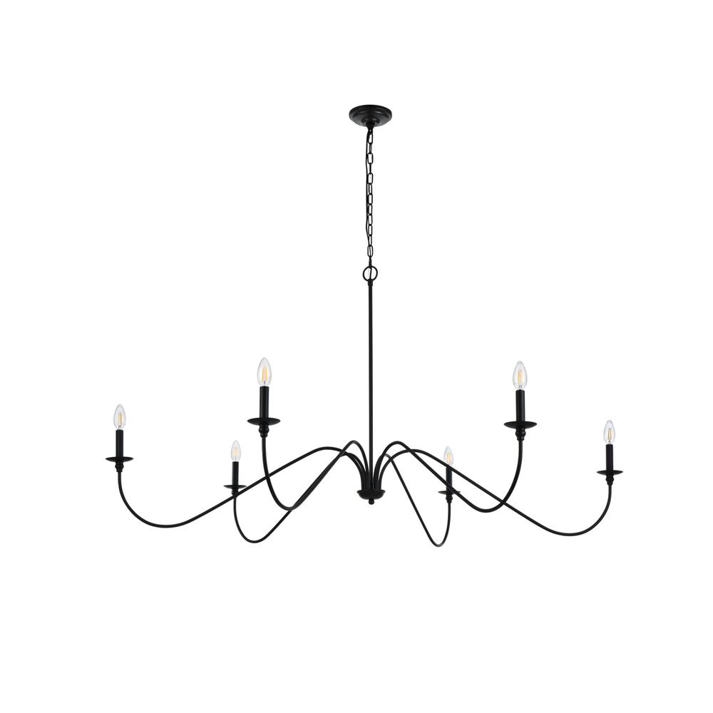 Rohan 60 inch chandelier in Matte Black. Picture 6