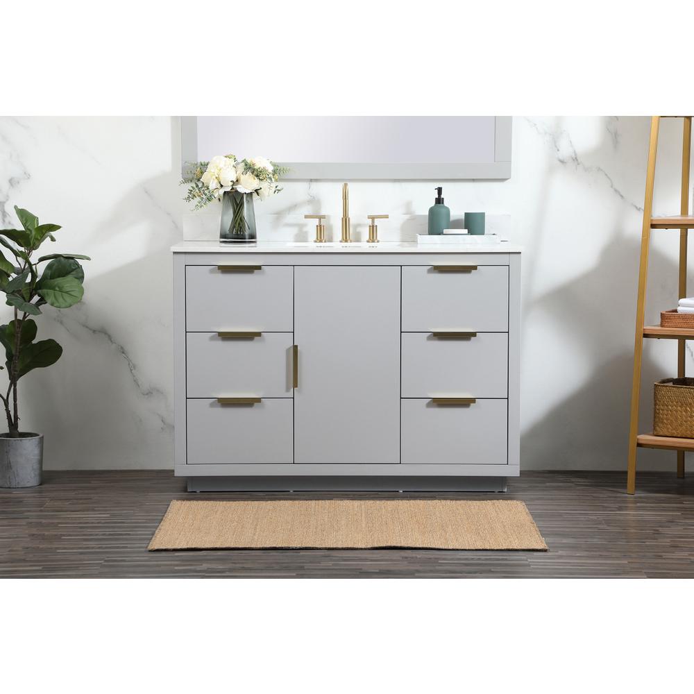 48 inch Single bathroom vanity in grey with backsplash. Picture 14