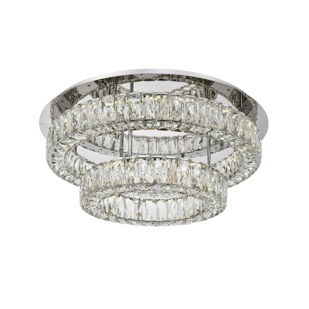 Monroe LED light Chrome Flush Mount Clear Royal Cut Crystal. Picture 2