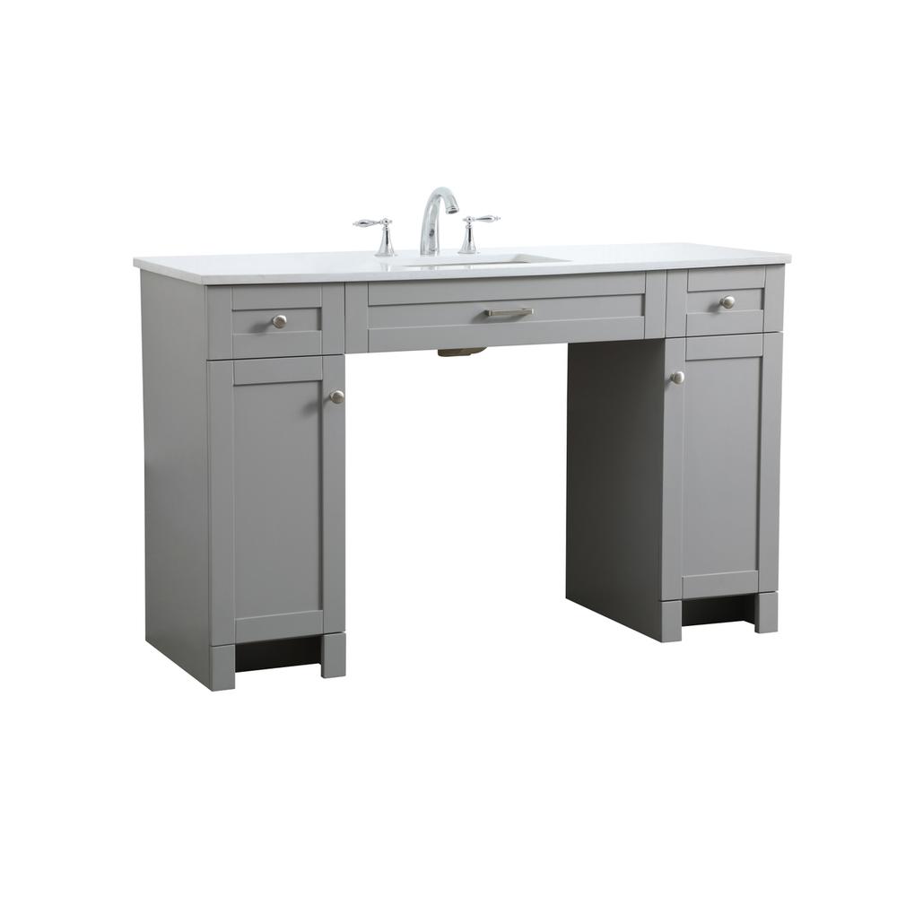 54 Inch ADA Compliant Bathroom Vanity In Grey. Picture 7