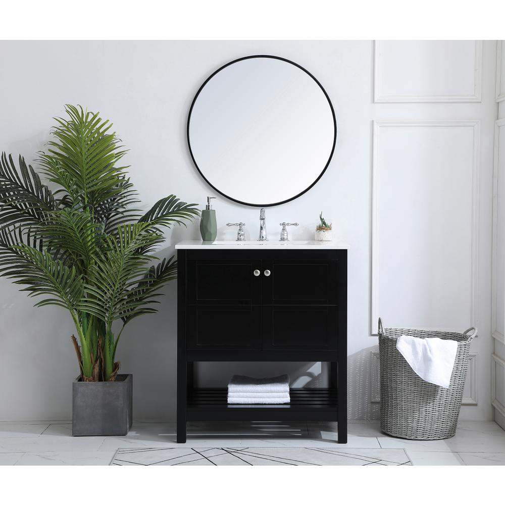 30 inch Single Bathroom Vanity in Black. Picture 5