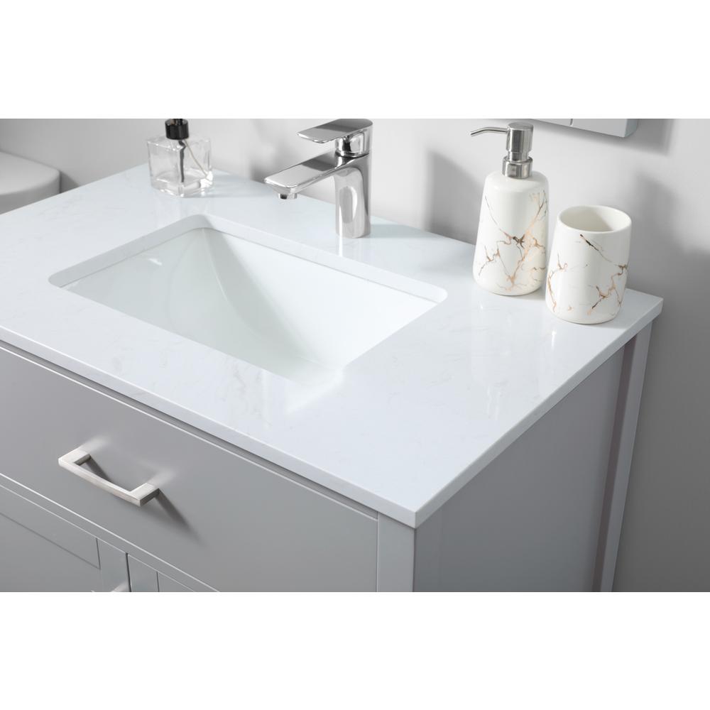 30 Inch SIngle Bathroom Vanity In Grey. Picture 5
