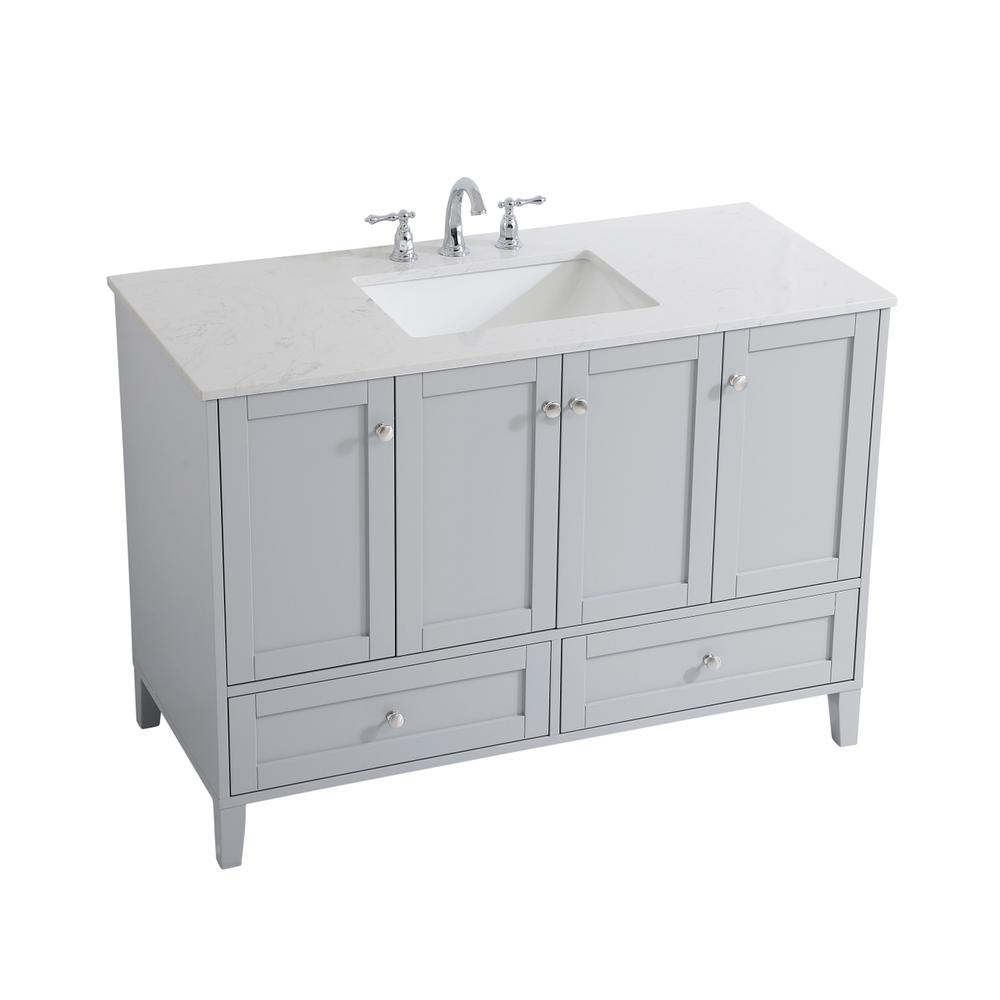 48 inch Single Bathroom Vanity in Grey. Picture 8