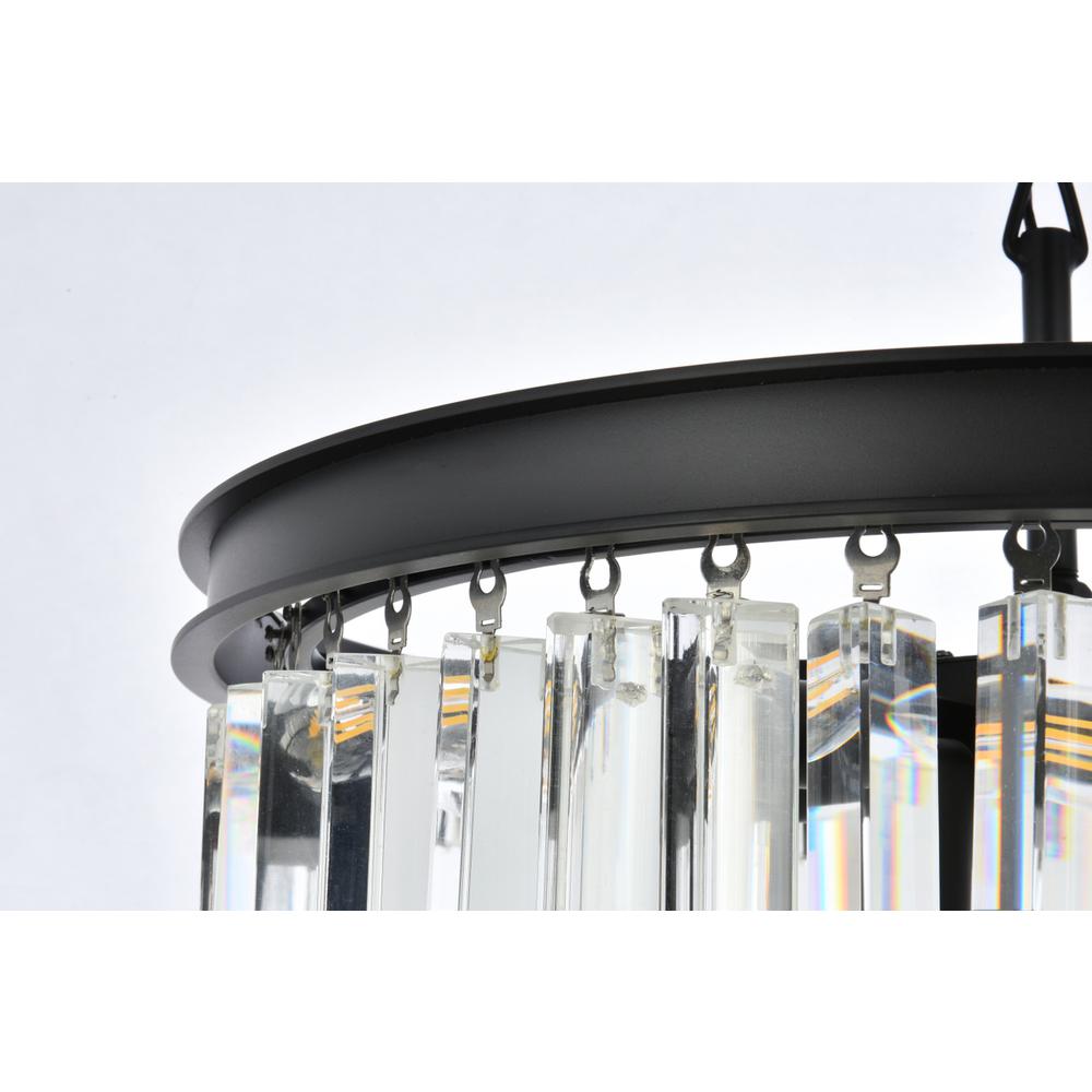 Sydney 9 light Matte Black Chandelier Clear Royal Cut Crystal. Picture 5