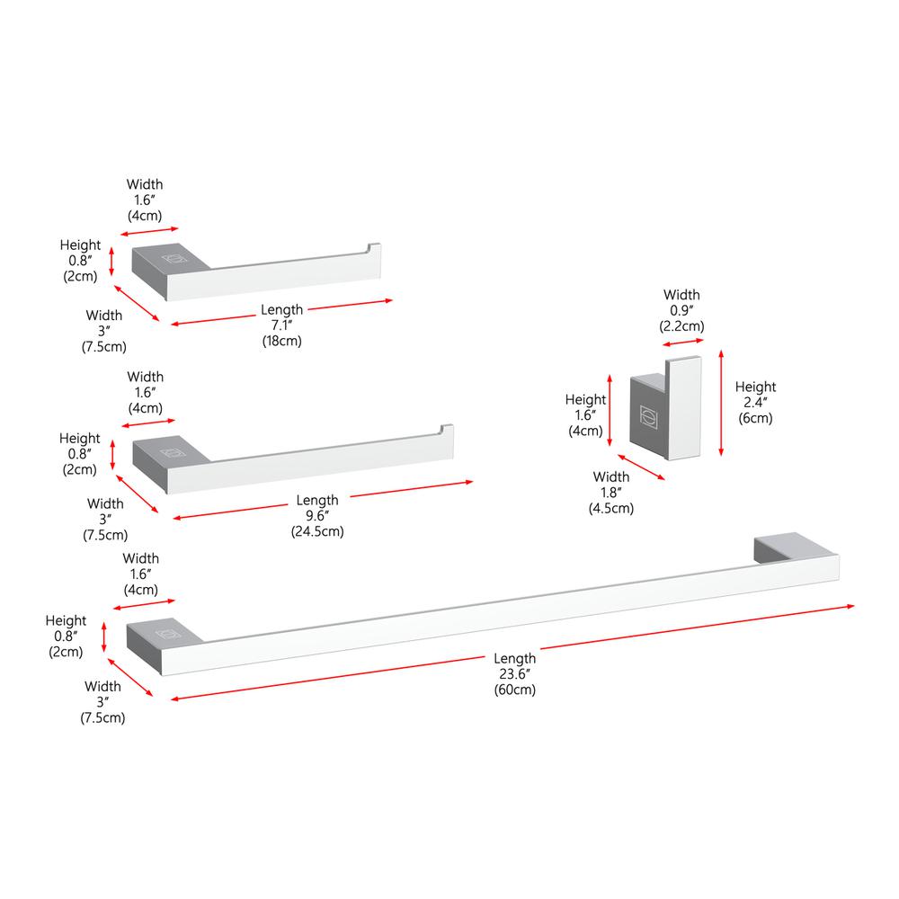 Sofia 4-Piece Bathroom Hardware Set in Chrome. Picture 11