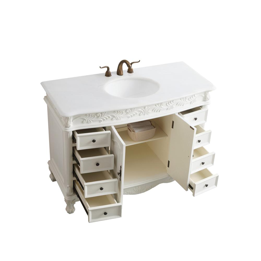 48 inch Single Bathroom vanity in Antique White. Picture 6