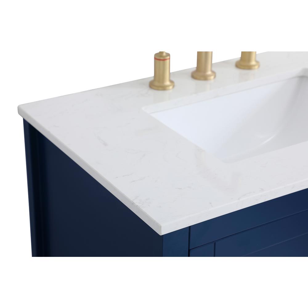 30 inch Single Bathroom Vanity in Blue. Picture 9