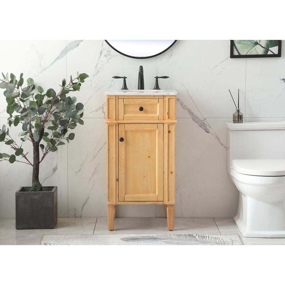 18 inch Single bathroom vanity in natural wood. Picture 14