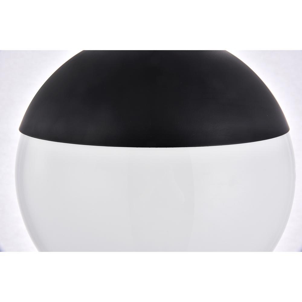 Eclipse 1 Light Black Pendant With Frosted White Glass. Picture 3