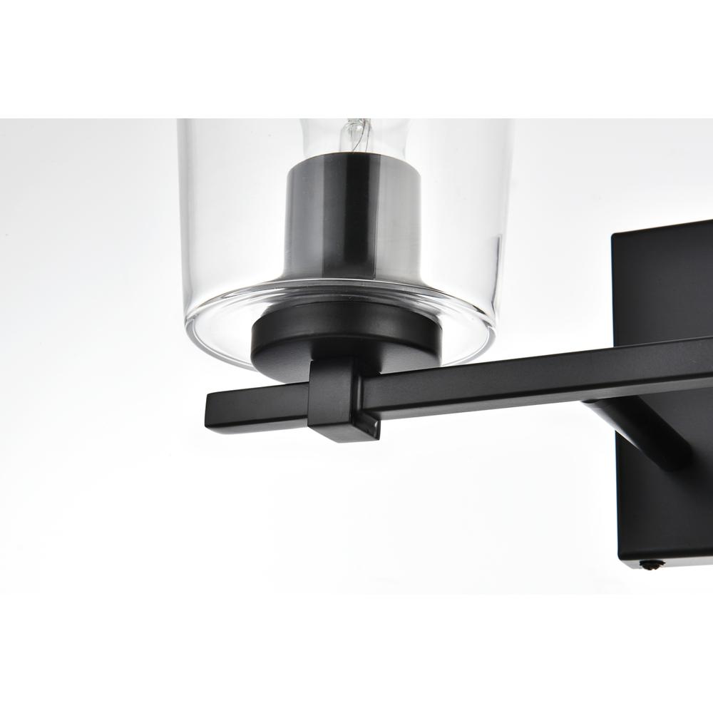 Kacey 2 light Black and Clear Bath Sconce. Picture 5