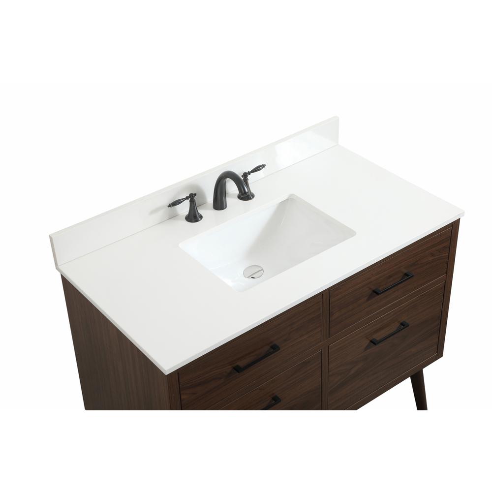 42 inch Single bathroom vanity in walnut with backsplash. Picture 10