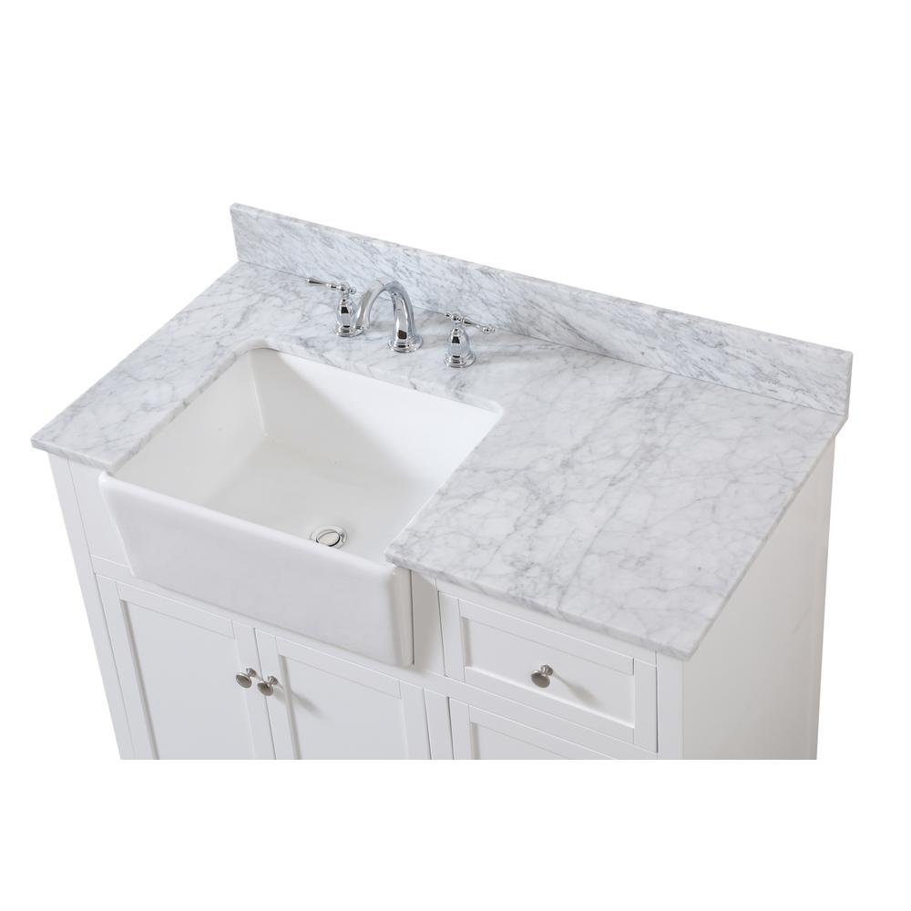 42 inch Single bathroom vanity in white with backsplash. Picture 10