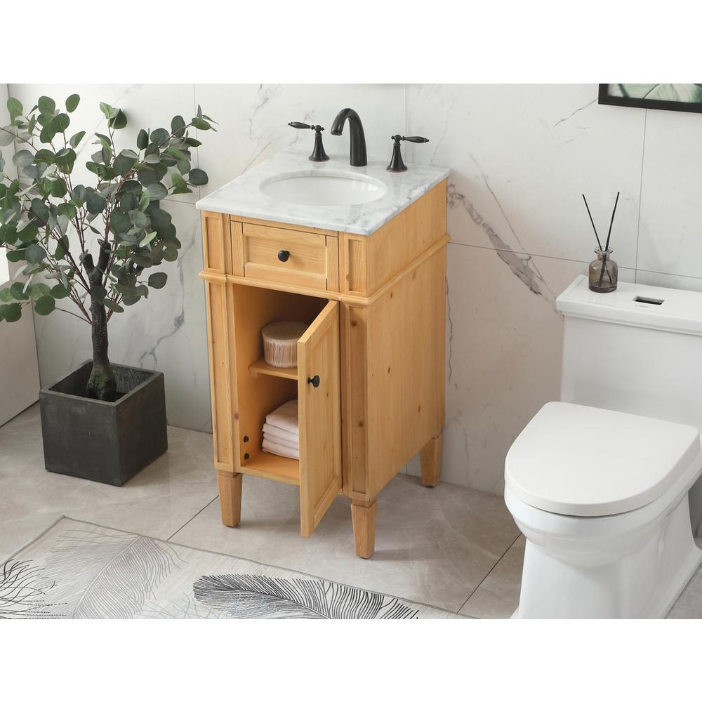 18 inch Single bathroom vanity in natural wood. Picture 3