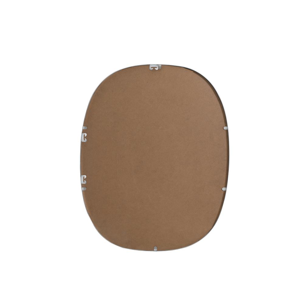 Metal Frame Oval Mirror 24x30 Inch in Silver. Picture 10