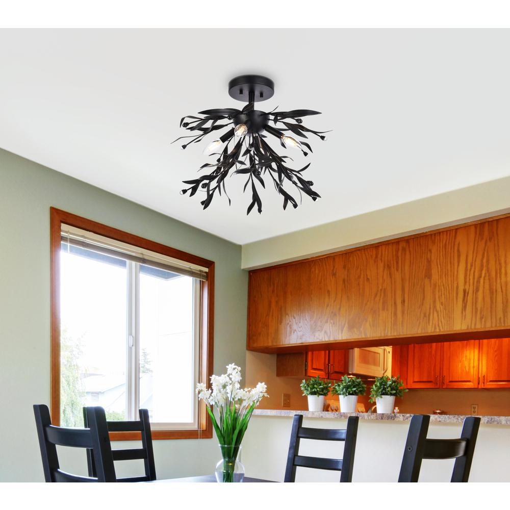 Priscilla 18.5 inch flush mount in black. Picture 8