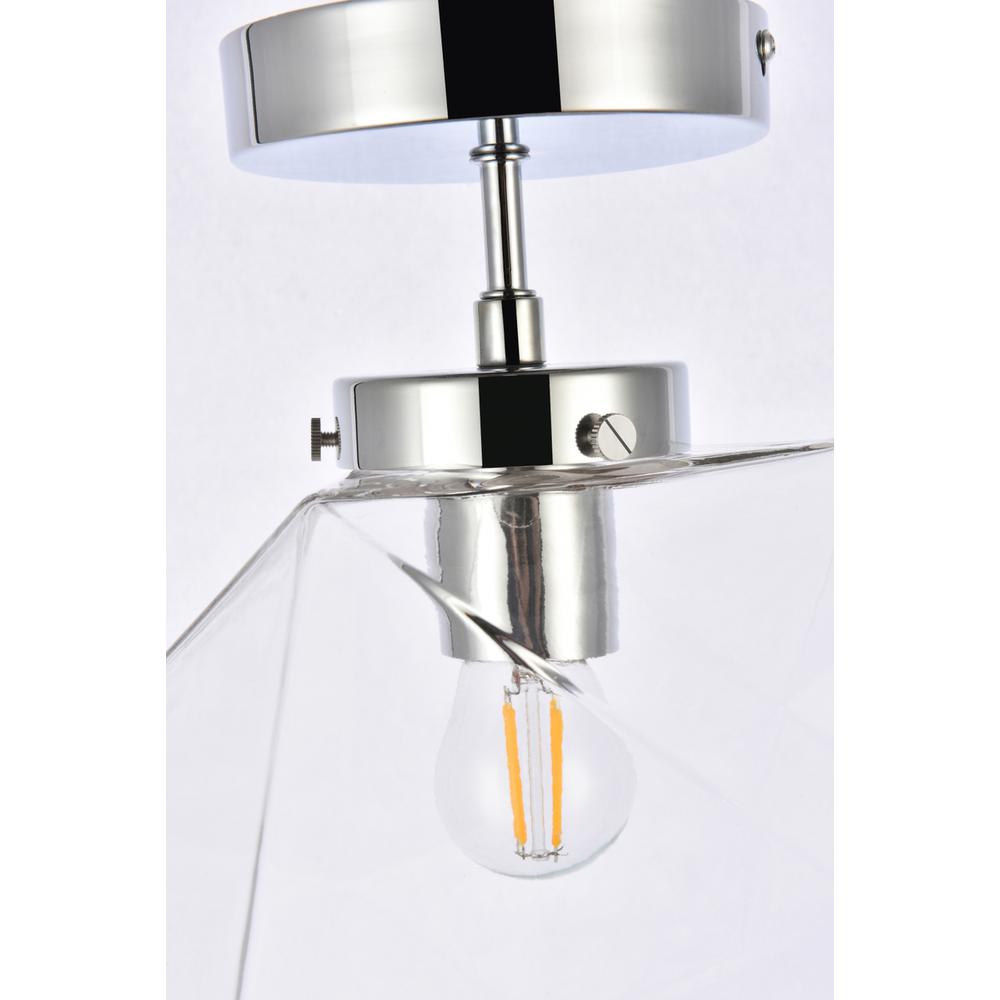 Lawrence 1 light chrome and clear glass flush mount. Picture 1