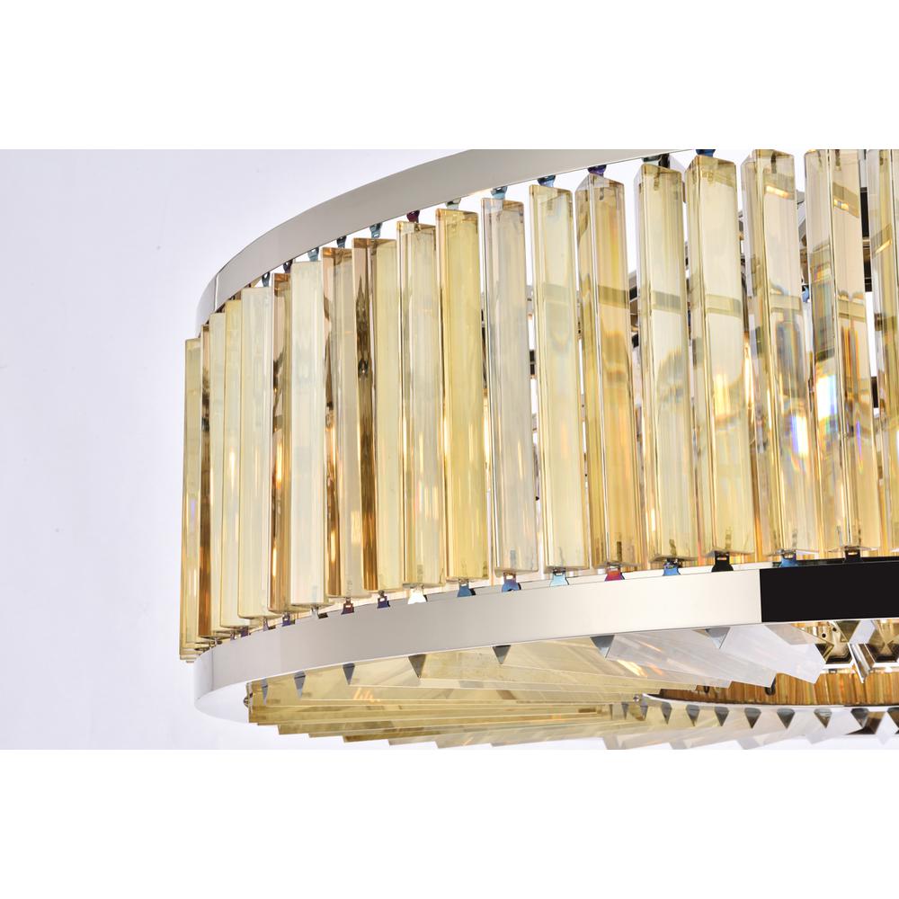 Chelsea 10 light polished nickel Chandelier Golden Teak. Picture 5