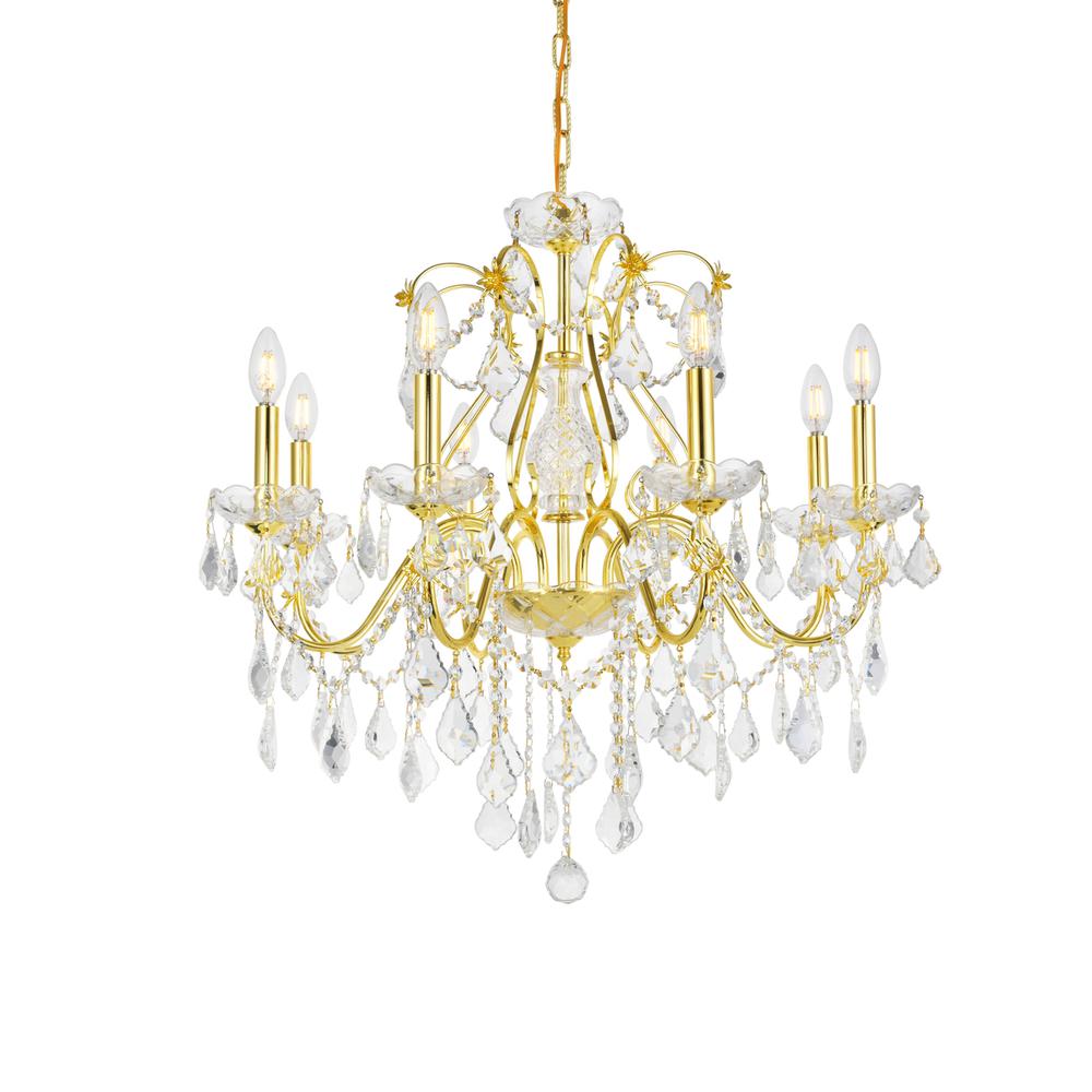 St. Francis 8 light Gold Chandelier Clear Royal Cut Crystal. Picture 6