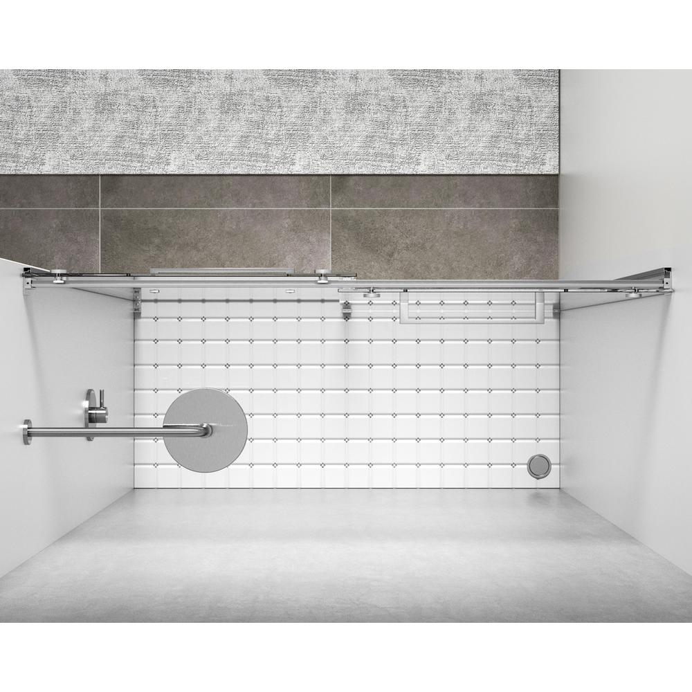 Semi-frameless shower door 48 x 76 Brushed Nickel. Picture 4