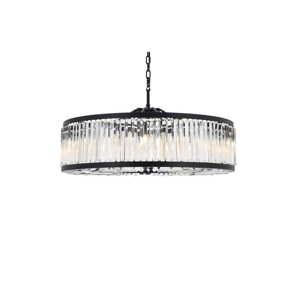 Chelsea 10 light Matte Black Chandelier Clear Royal Cut Crystal. Picture 2