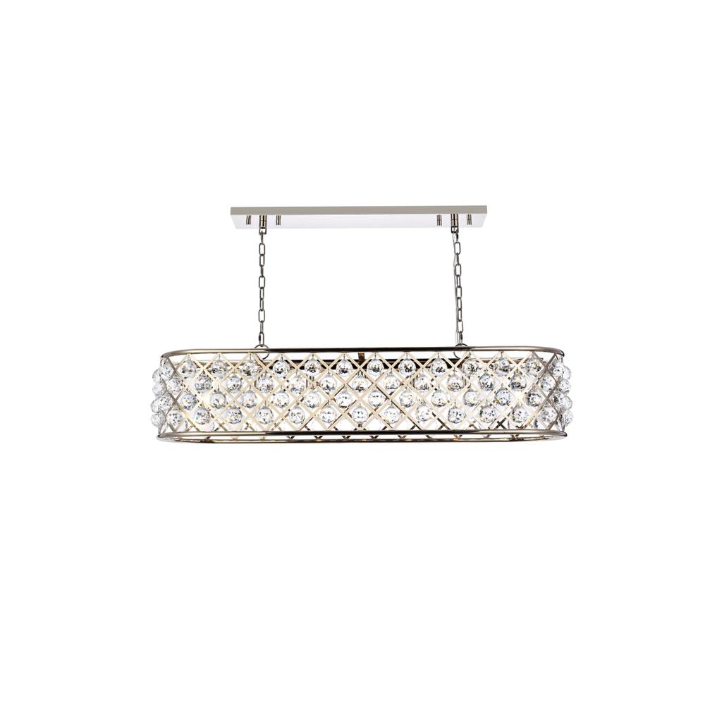 Madison 7 light polished Nickel Chandelier Clear Royal Cut Crystal. Picture 1