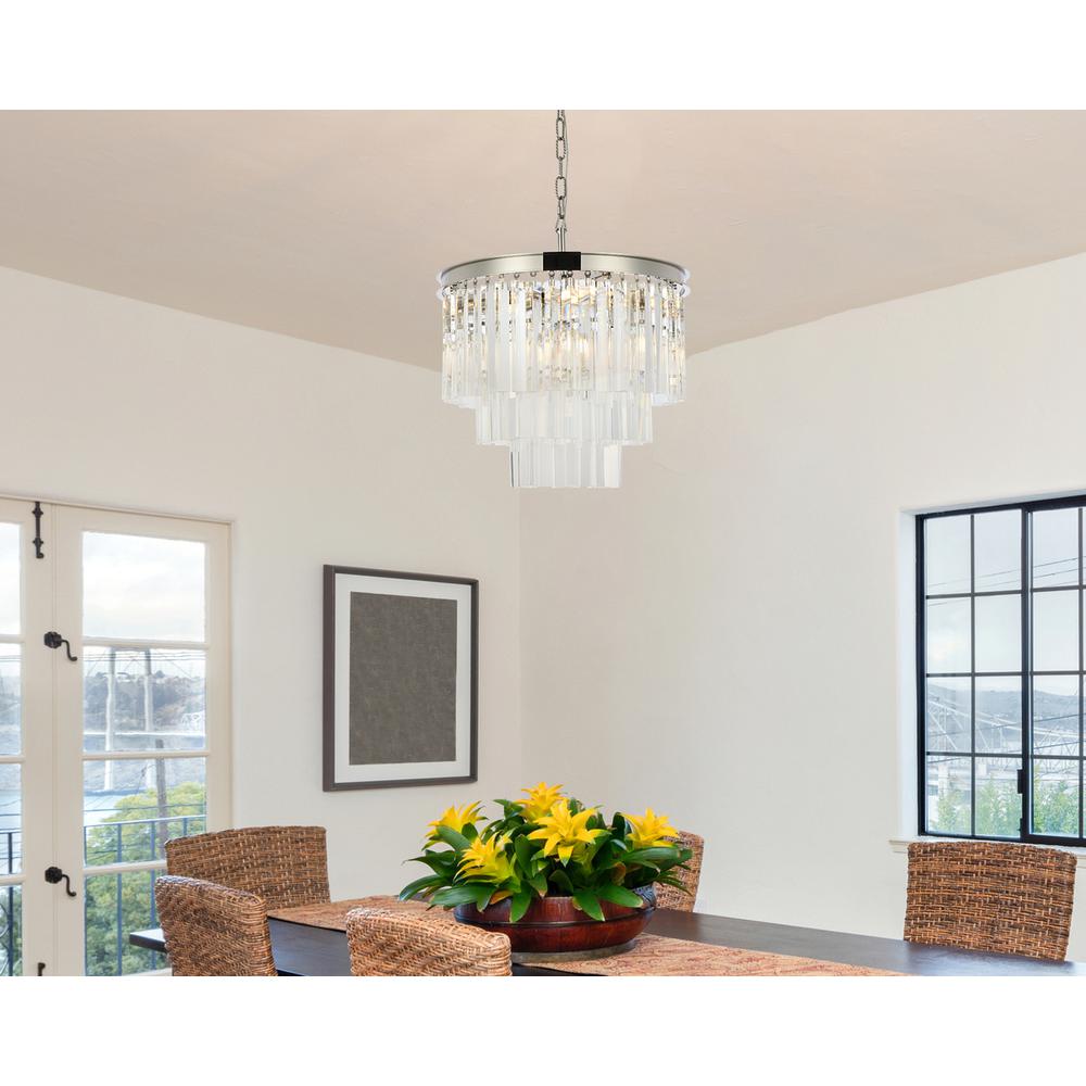 Sydney 9 light polished nickel Chandelier Clear Royal Cut Crystal. Picture 8