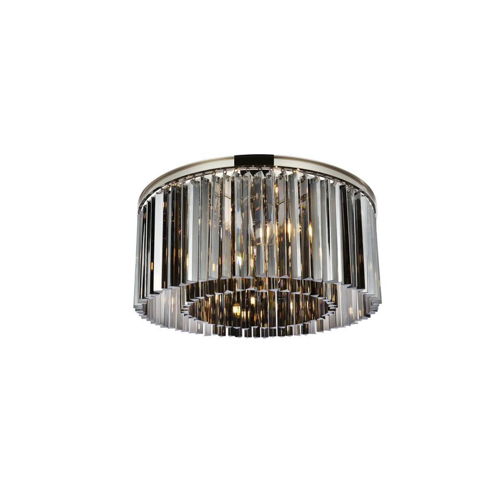 Sydney 8 light polished nickel Flush Mount Silver Shade (Grey) Royal Cut Crystal. Picture 2