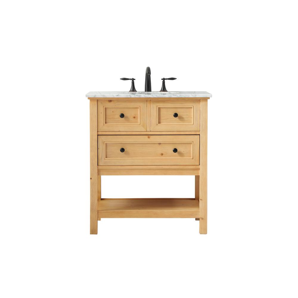 30 inch Single bathroom vanity in natural wood. Picture 1