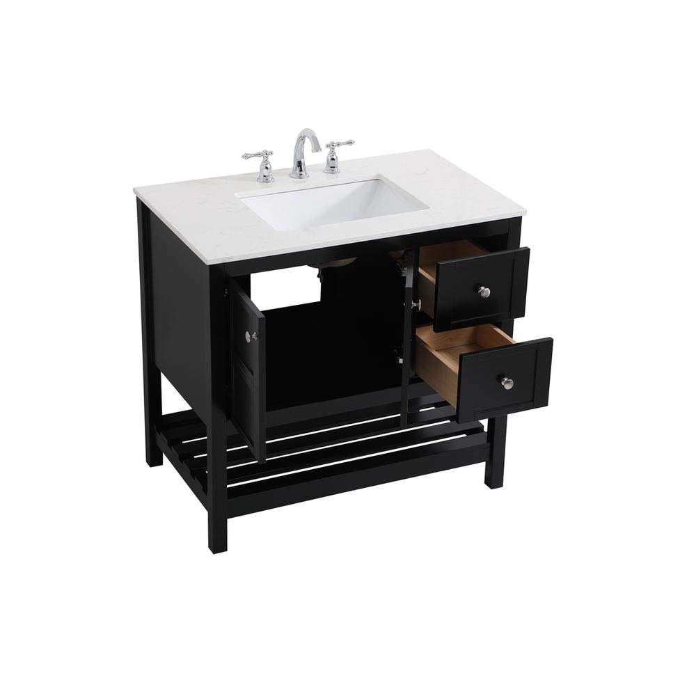 36 inch Single Bathroom Vanity in Black. Picture 8