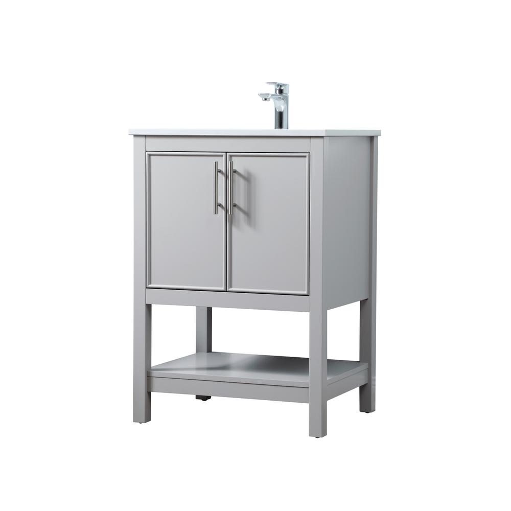 24 Inch SIngle Bathroom Vanity In Grey. Picture 7