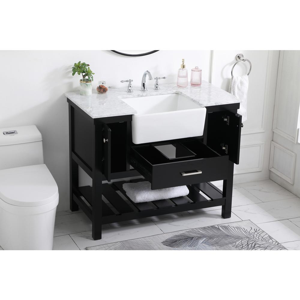42 inch Single bathroom vanity in black. Picture 3