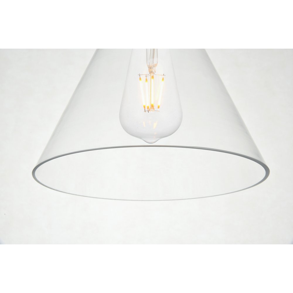 Destry 1 Light Black Plug-In Pendant With Clear Glass. Picture 4