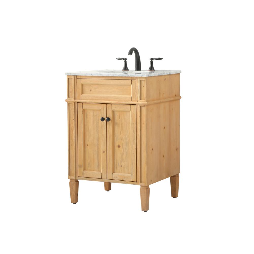 24 inch Single bathroom vanity in natural wood. Picture 7