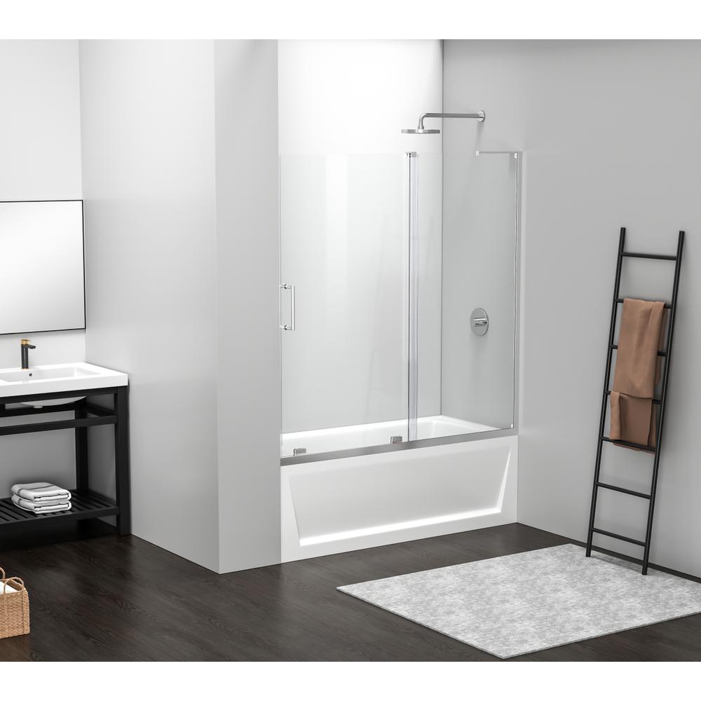 Frameless tub door 60 x 60 Polished Chrome. Picture 11