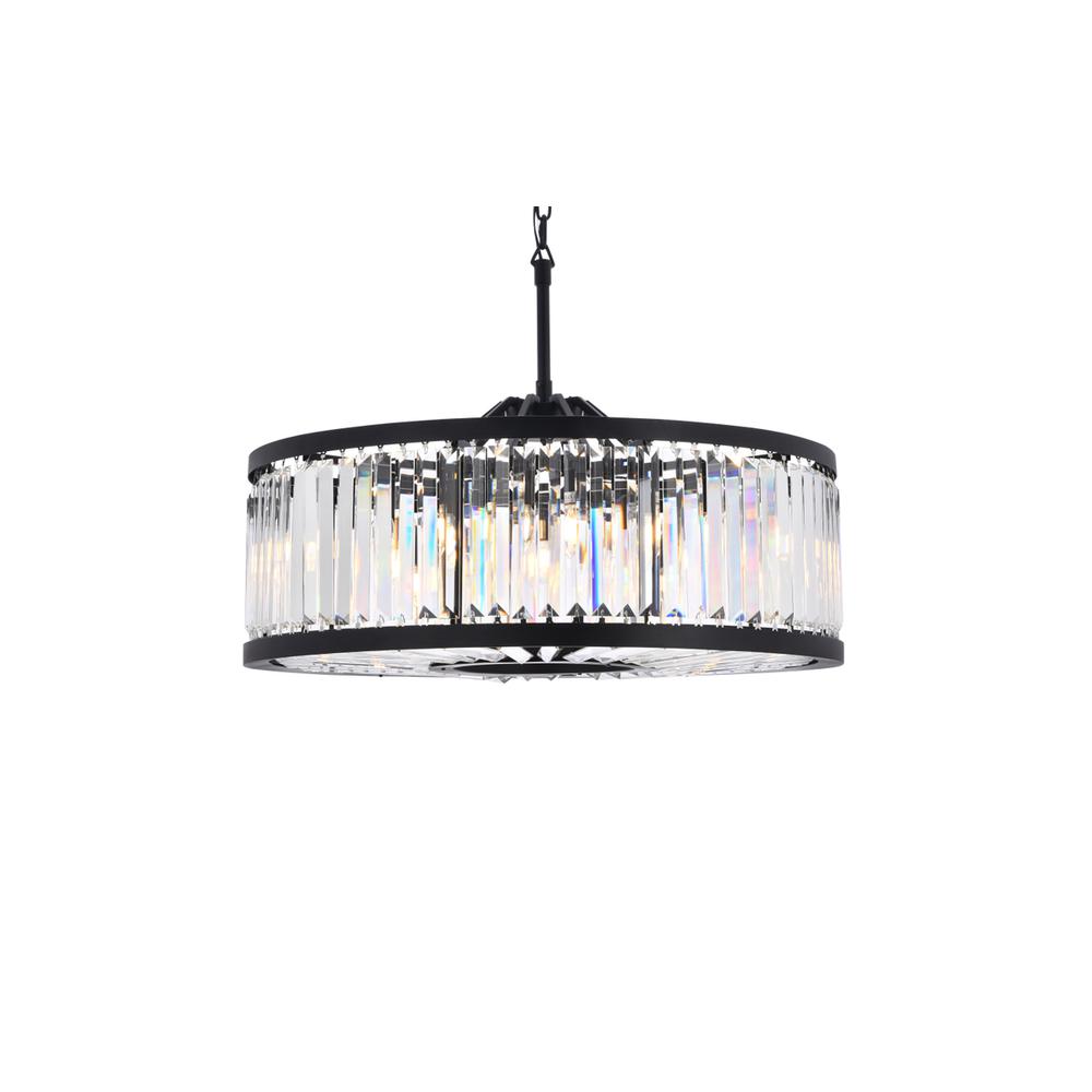 Chelsea 10 light Matte Black Chandelier Clear Royal Cut Crystal. Picture 2