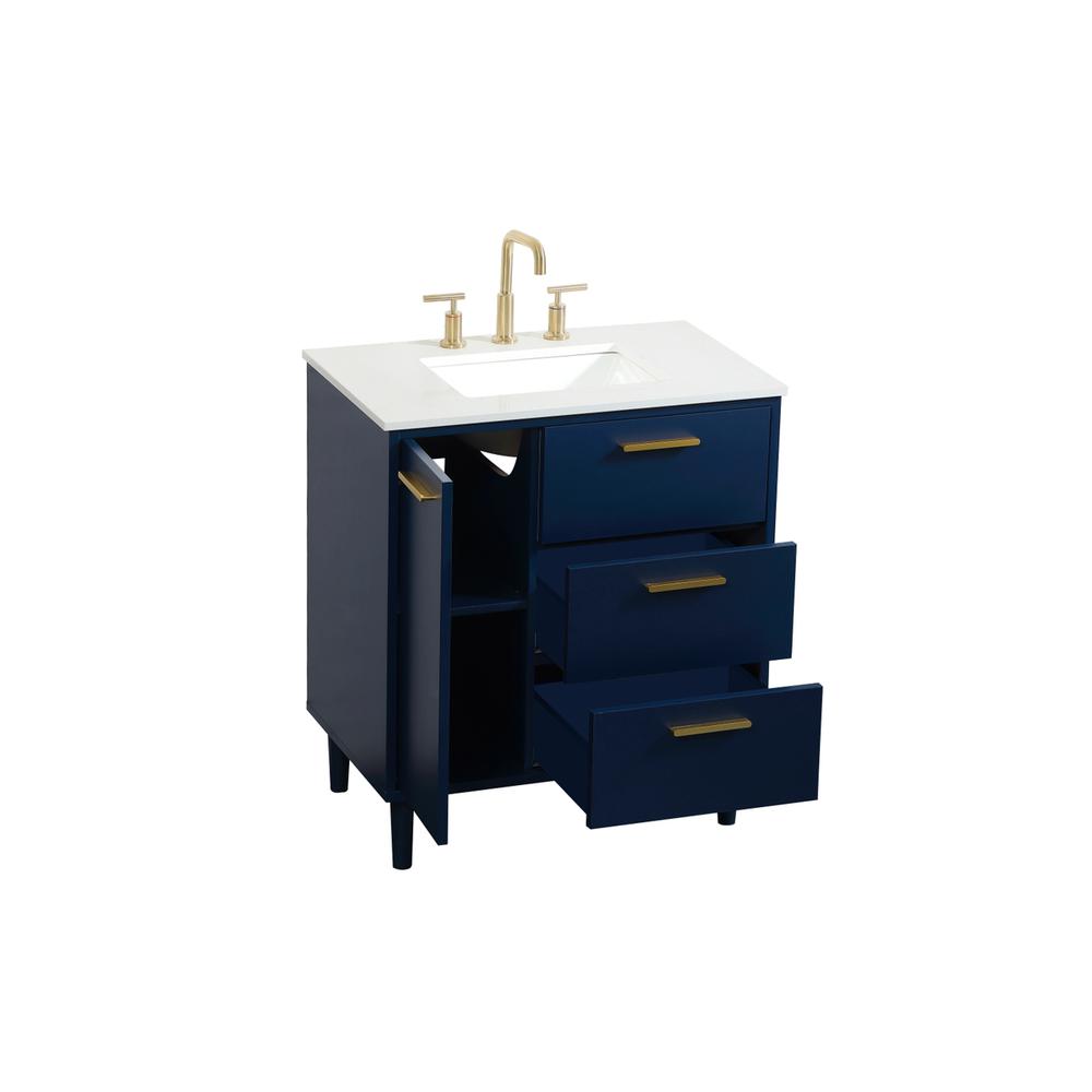 30 inch bathroom vanity in Blue. Picture 9