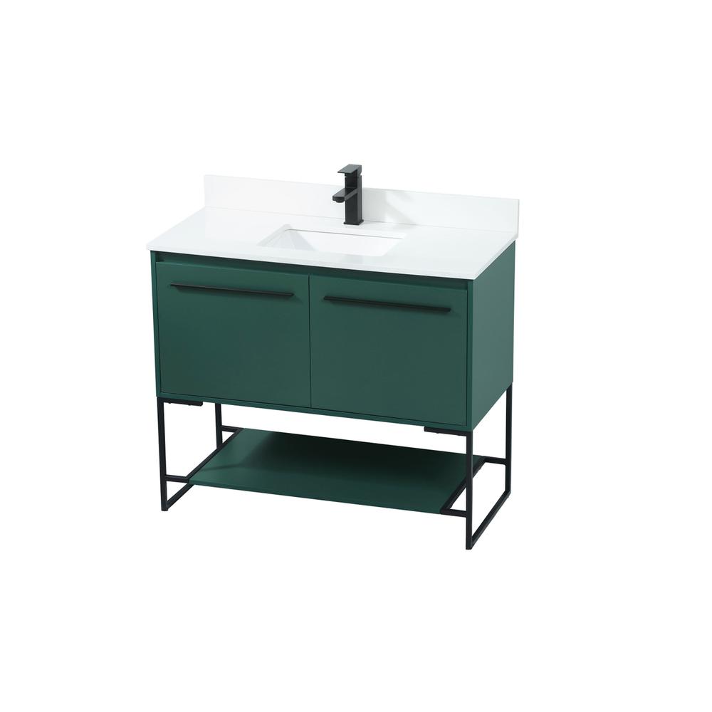 40 inch Single bathroom vanity in green with backsplash. Picture 8
